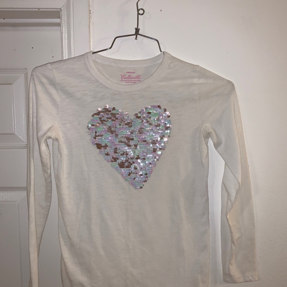 **SOLD** Crewcuts T-shirt with sequence heart - Picture 3 of 5